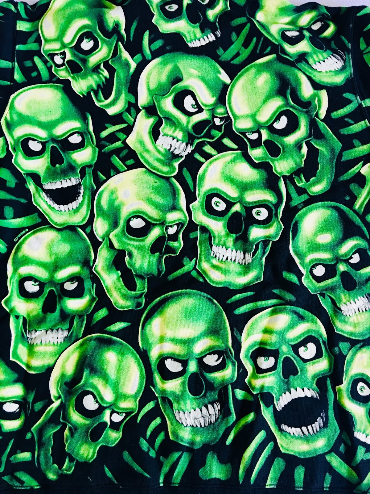 supreme green skull hoodie TGS A.A